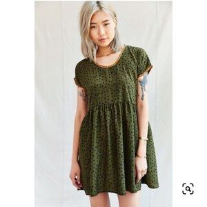 ISO URBAN RENEWAL collar babydoll dress in green.